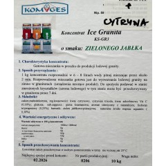 Granita w proszku MIESZANKA ICE GRANITA koncentrat CUKUS Komages - 10 kg